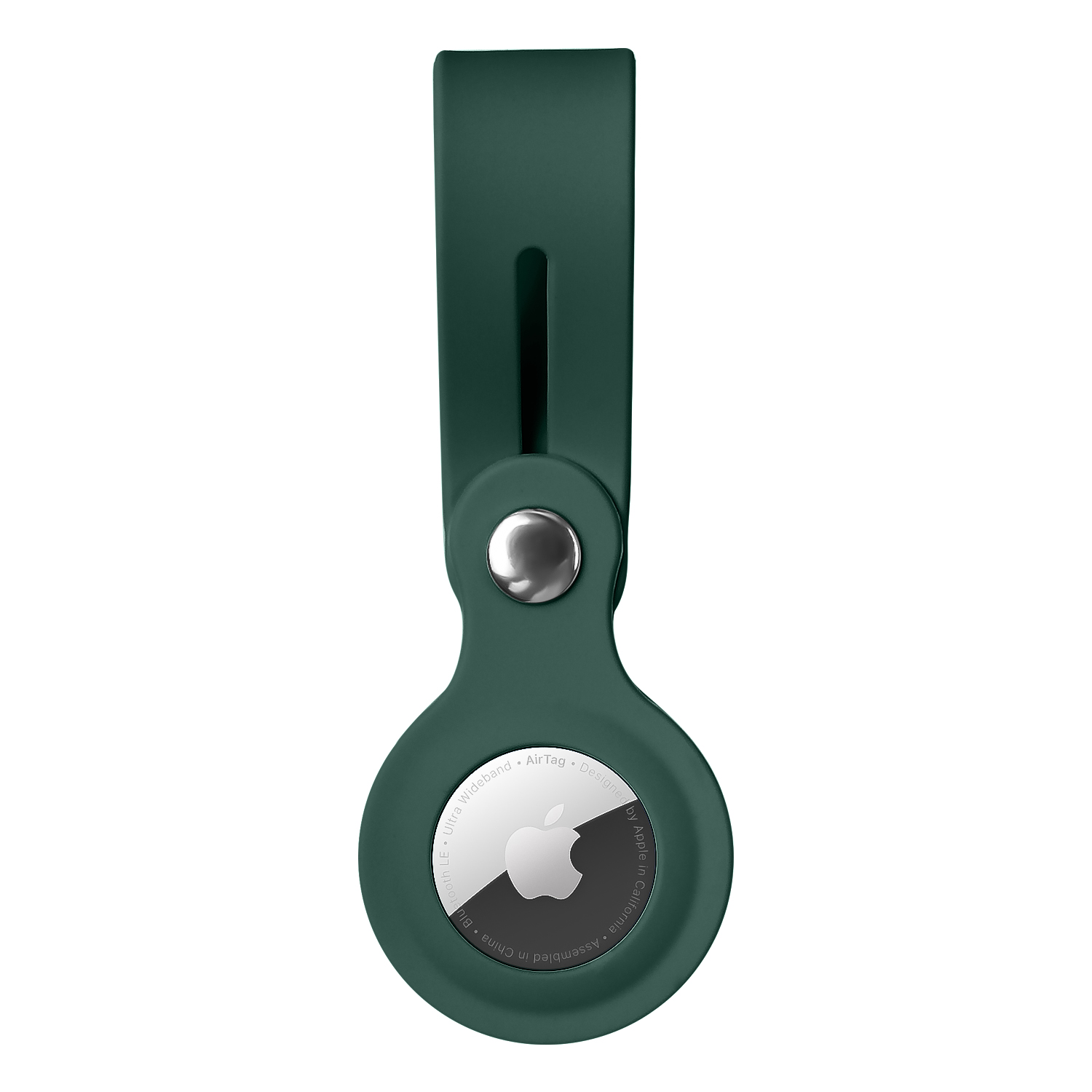 Silicone, Rhinestone, or Leather Case for Apple AirTag - Silicone Loop Airtag Case - Green