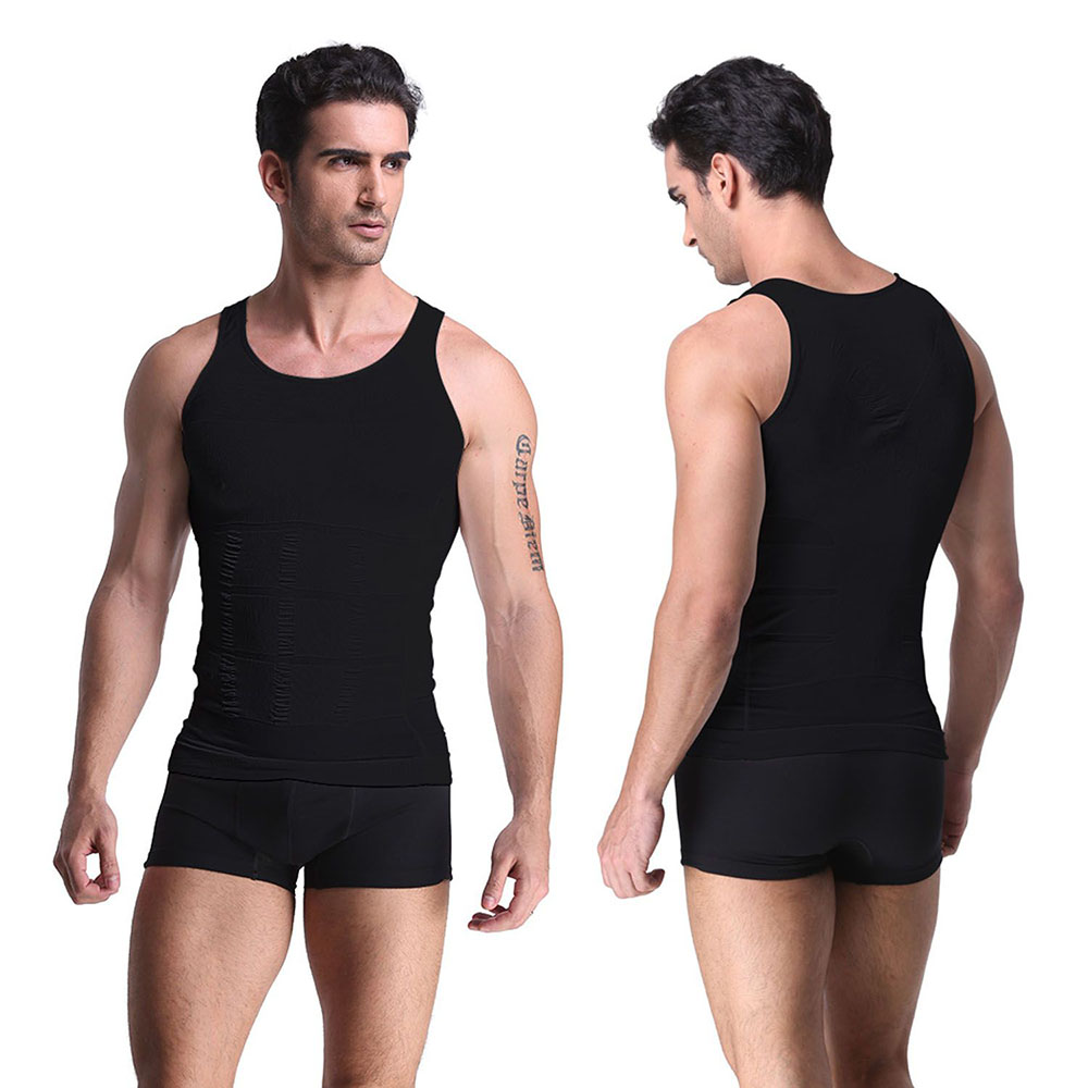 Men's Core Support and Insta-Trim Compression Undershirt - Black - Small