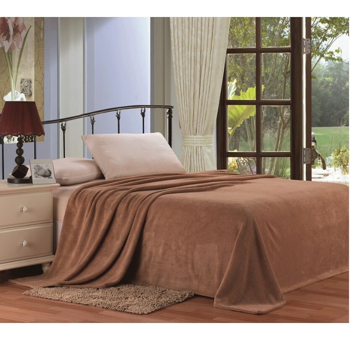 Sheradian Velvet Touch Microplush Blanket - Queen - Tan