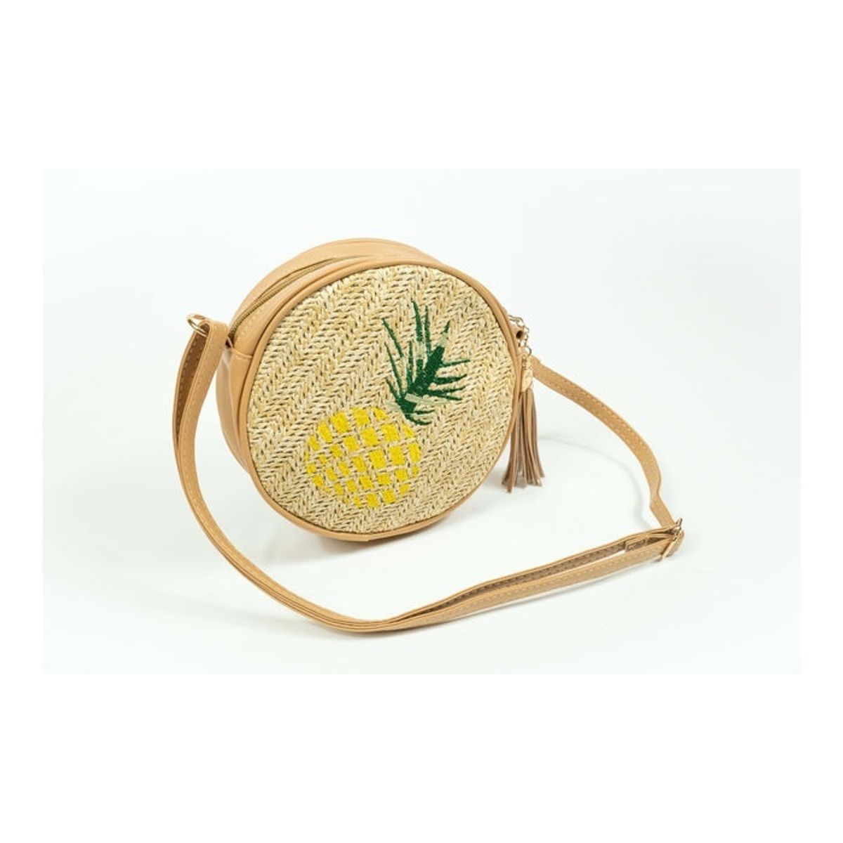 Women's Bamboo Crossbody Purse   - Pineapple
