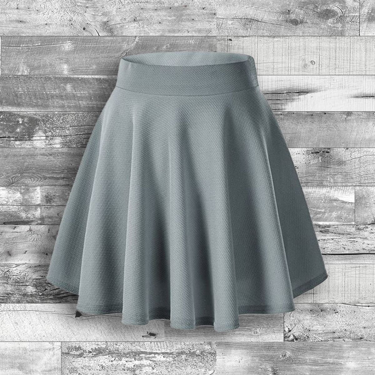 Women's Basic Versatile Skater Skirt  - Medium / Grey
