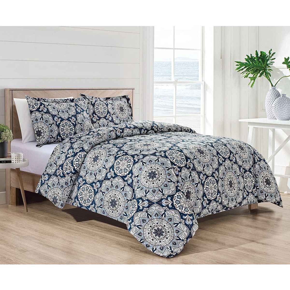 Bibb Home® 4-Piece Duvet & Down Alternative Comforter Set - Bibb Home 4 pc Duvet & Down Alternative Comforter Set, Queen - Alexander