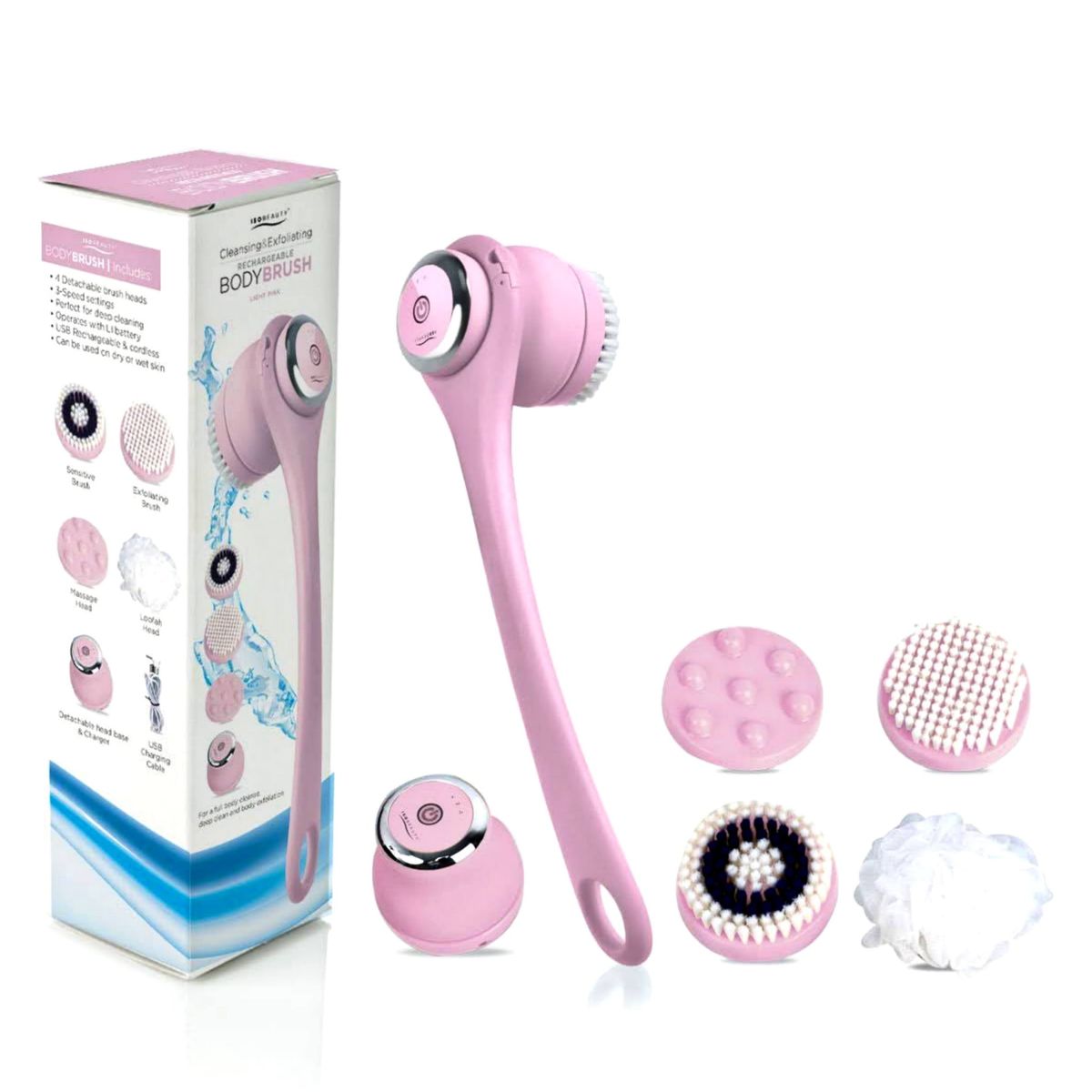 ISO Beauty™ Cleansing & Exfoliating Body Brushes - Light Pink