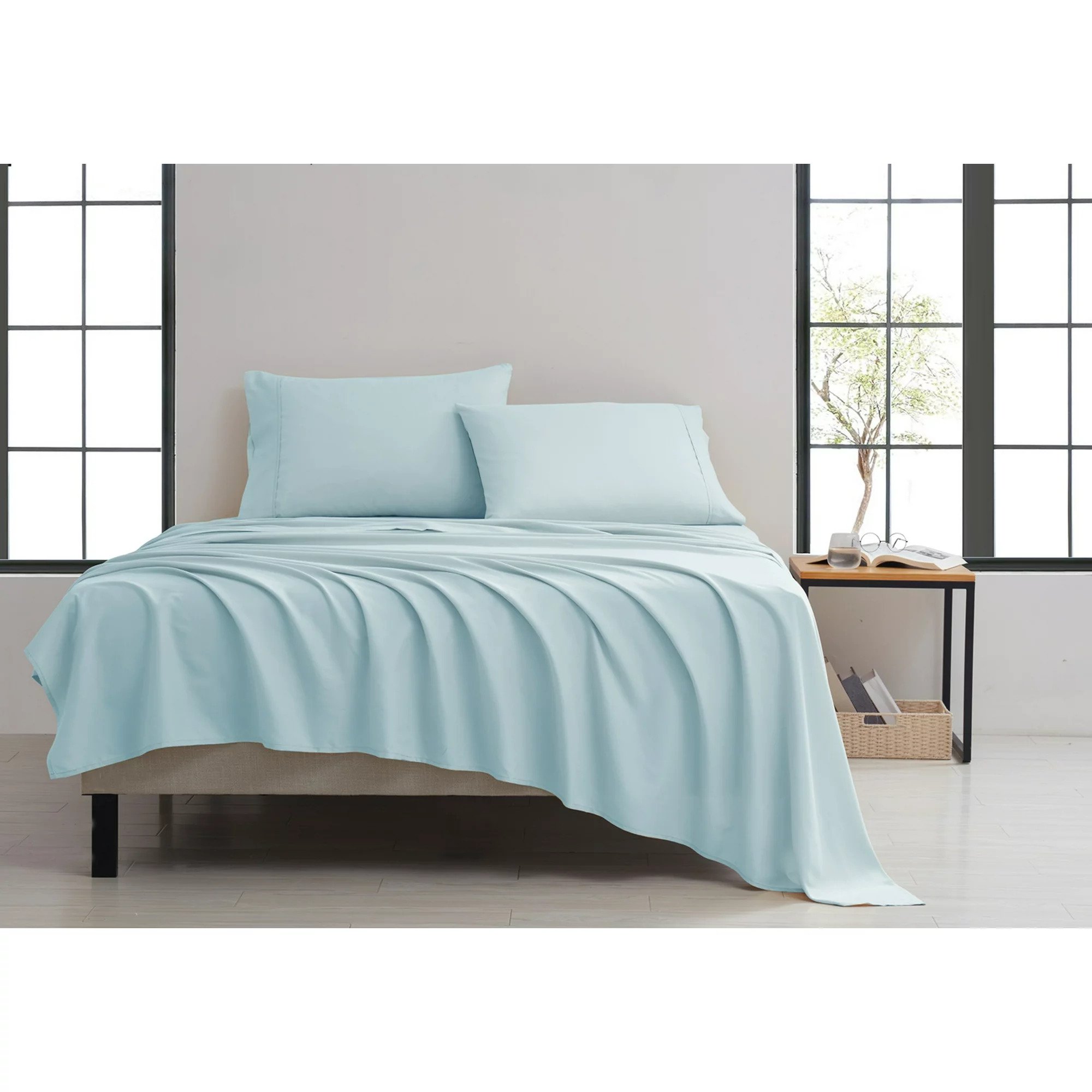 Kathy Ireland® 4-Piece Twill Weave Luxury Sheet Sets - Kathy Ireland Twill Weave Luxury 4-Piece Sheet Set, King - Aqua