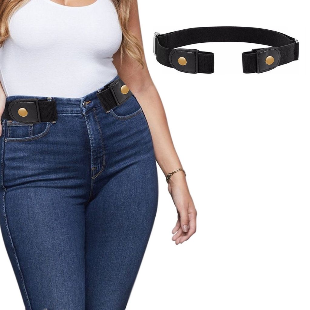 Adjustable Stretch Buckleless Belts - Black