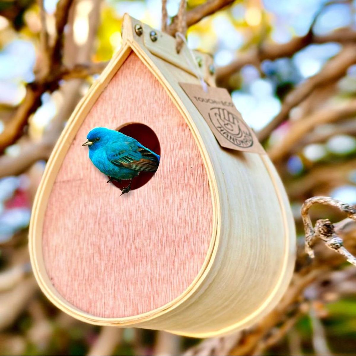 Handmade Wooden Pollinating Houses for Bees, Butterflies, and Birds - Bird House