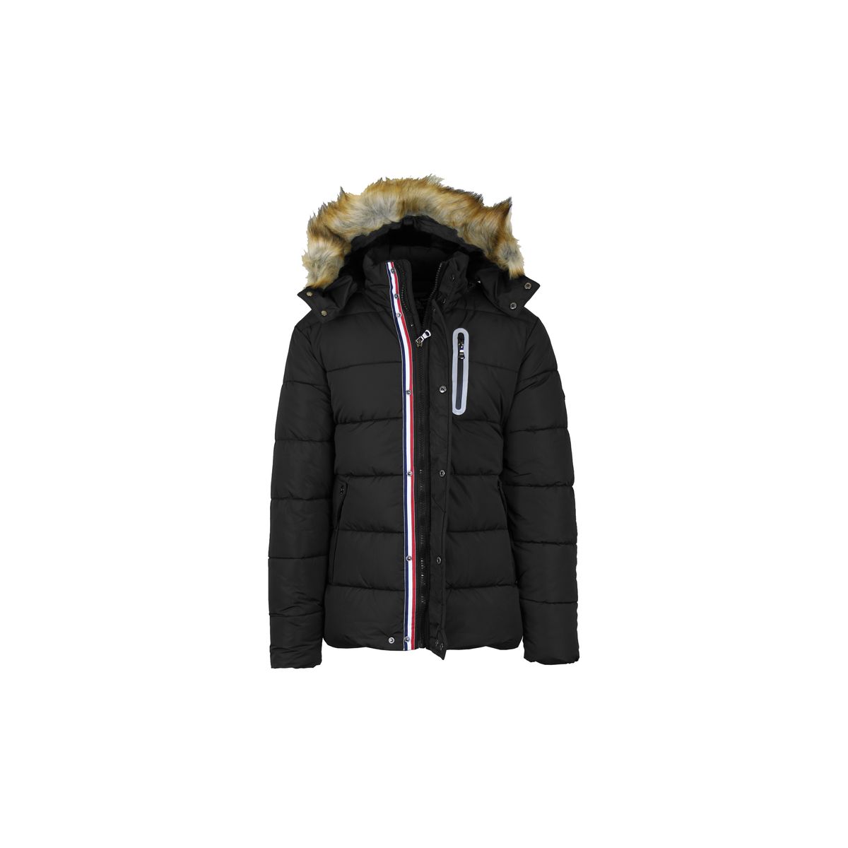 Men's Heavy Tech Puffer Jacket with Hood - SP-1707-BK-L