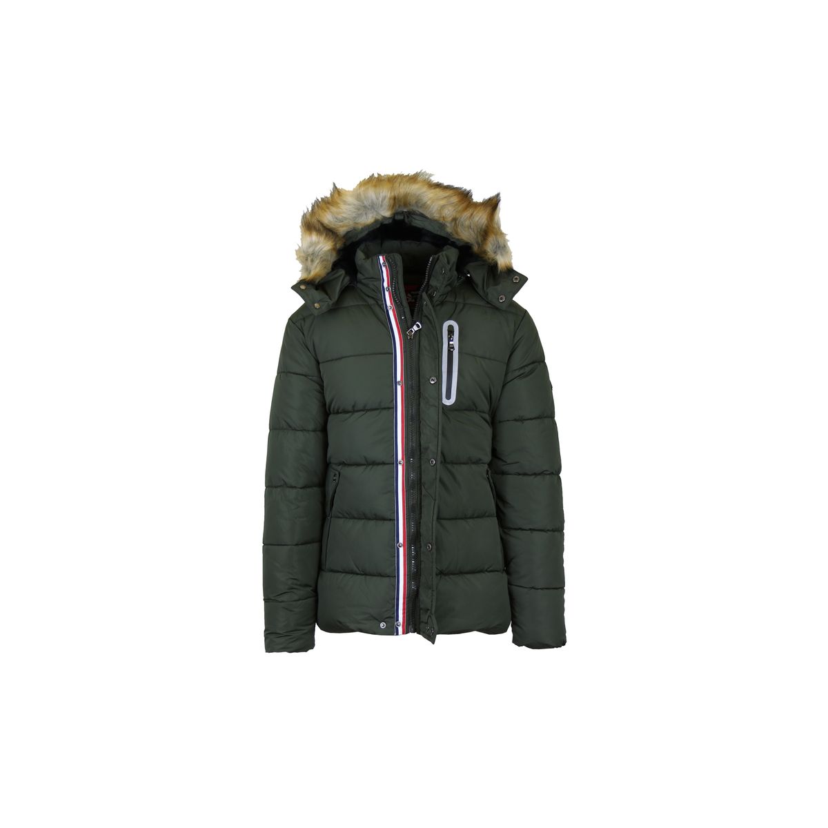 Men's Heavy Tech Puffer Jacket with Hood - SP-1707-OL-M