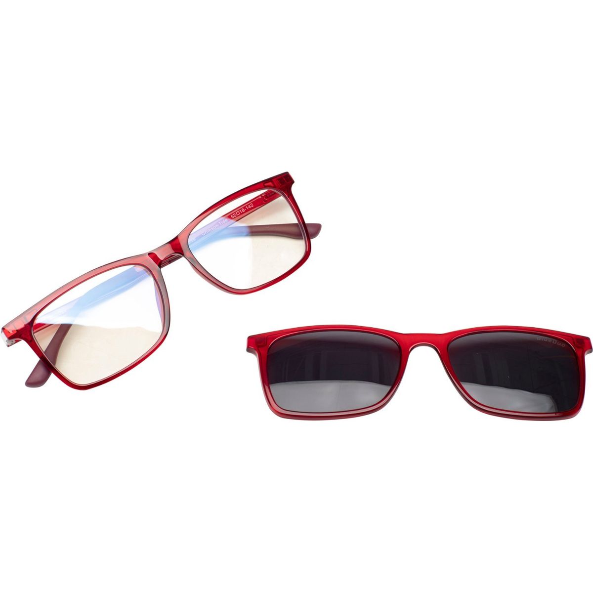 WaveBalance® Blue Light Reducing Glasses with Clip-on Sunglasses - Wavebalance - BlueDuo - Crimson Tide Red