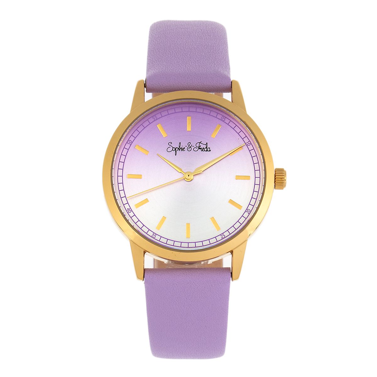 Sophie and Freda™ San Diego Leather Band Watch, 36mm - Purple