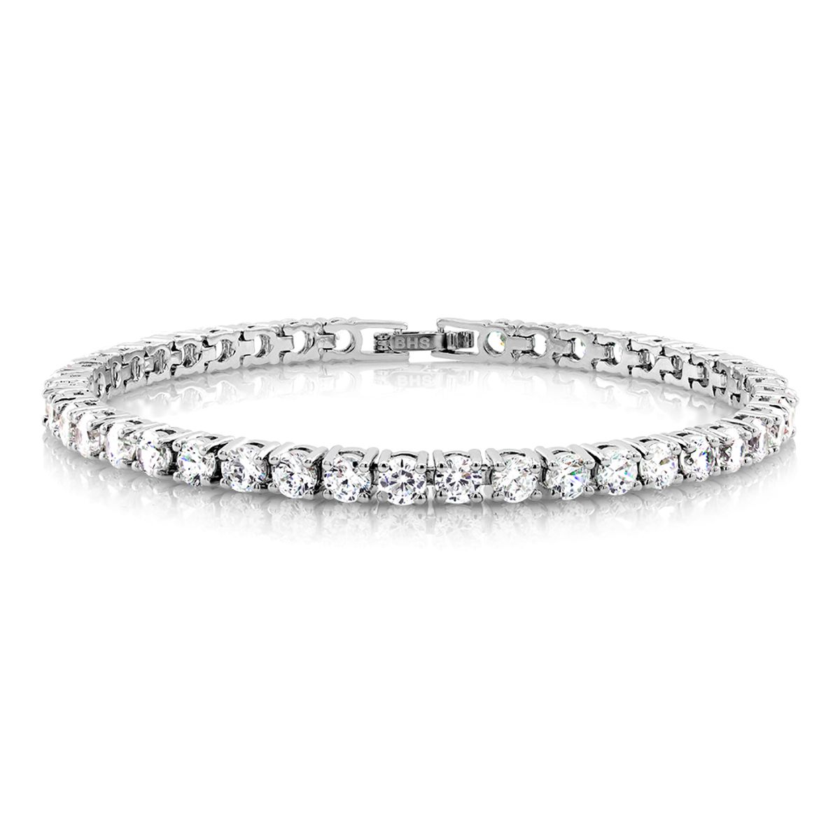 18K Gold Plated Cubic Zirconia Classic Tennis Bracelet - White