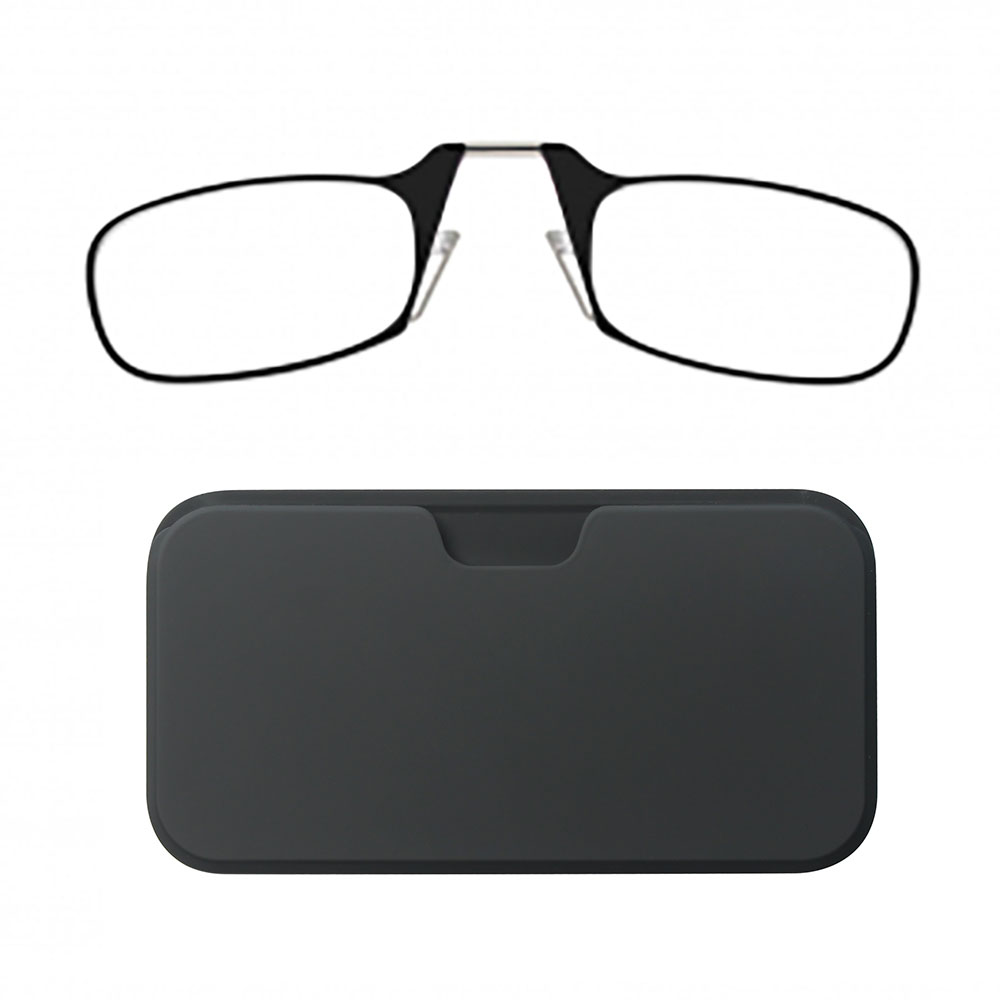 Ultra-Thin Bendable & Portable Reading Glasses + Pouch for Phone - Compact reading glasses Black +1.00