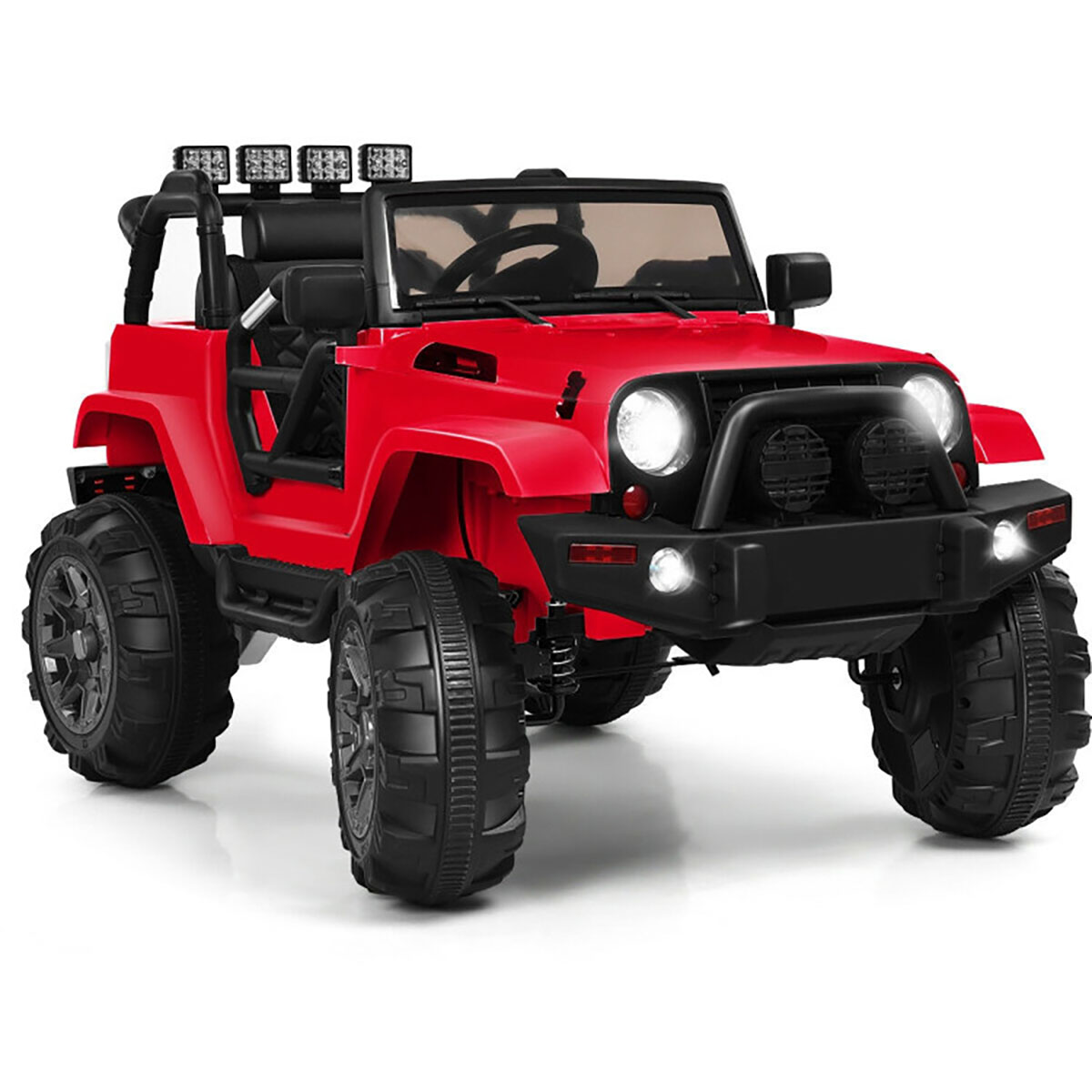 Kids' 12V Ride-on Spring Suspension Truck with Remote Control - RC Car RE