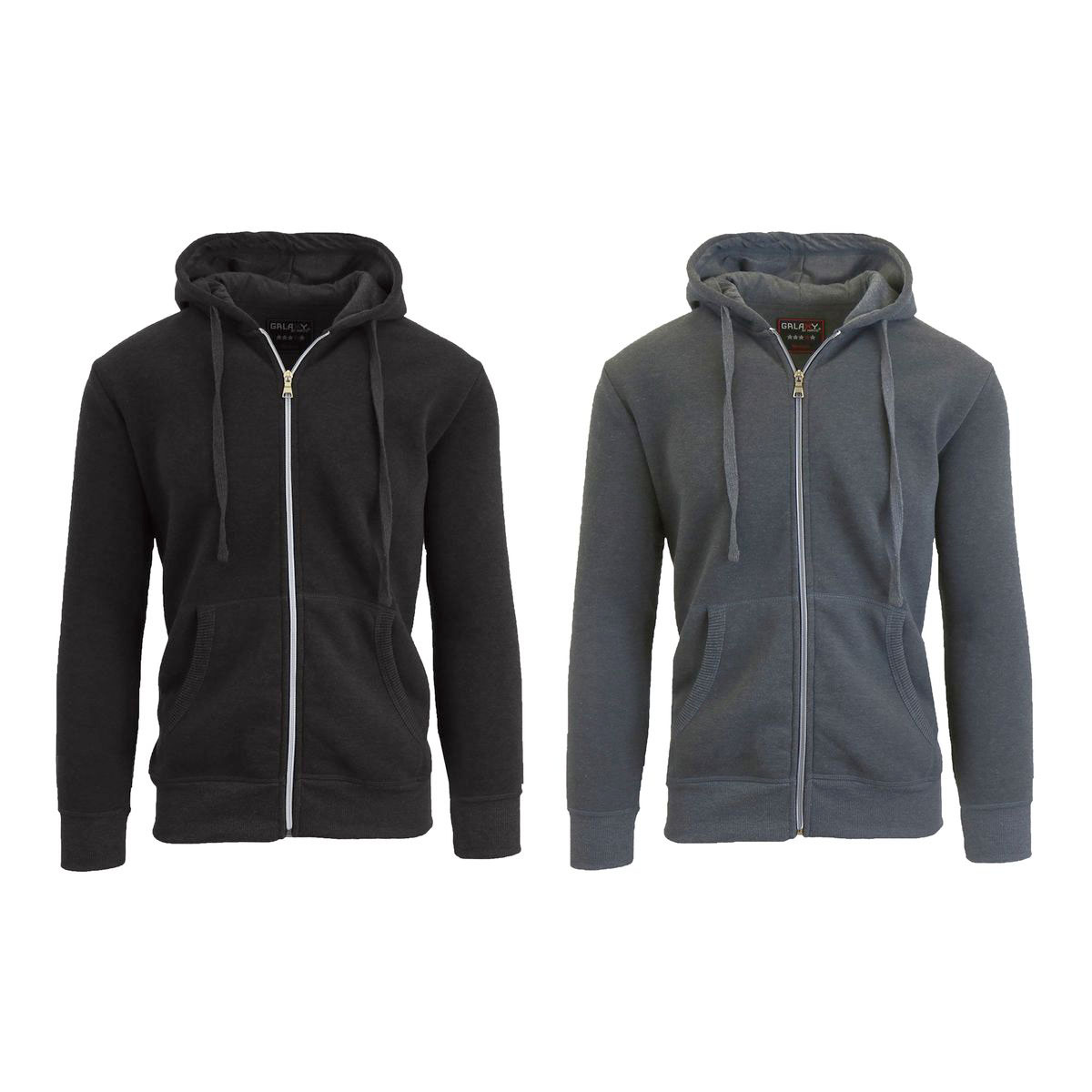 Men's Heavyweight Pullover Fleece-Lined Hoodie (2-Pack) - MFH-500-BK-CH/L