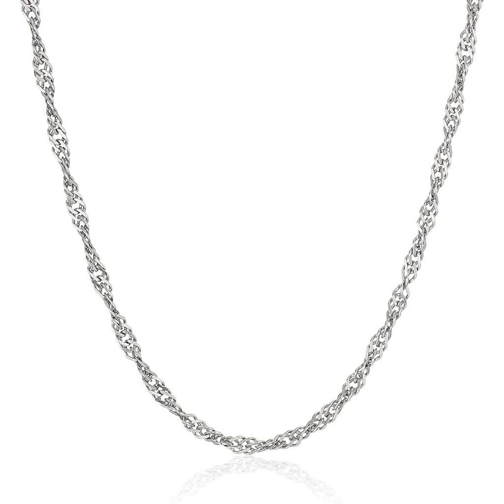 Italian .925 Sterling Silver Chain - Singapore Chain - 18''