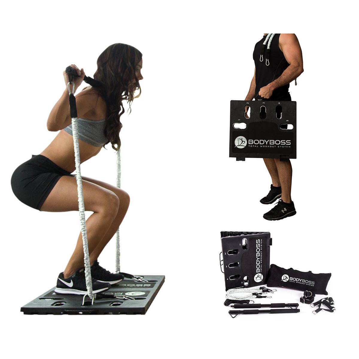 BodyBoss™ Home Gym 2.0 - Full Portable Gym Home Workout Package - White