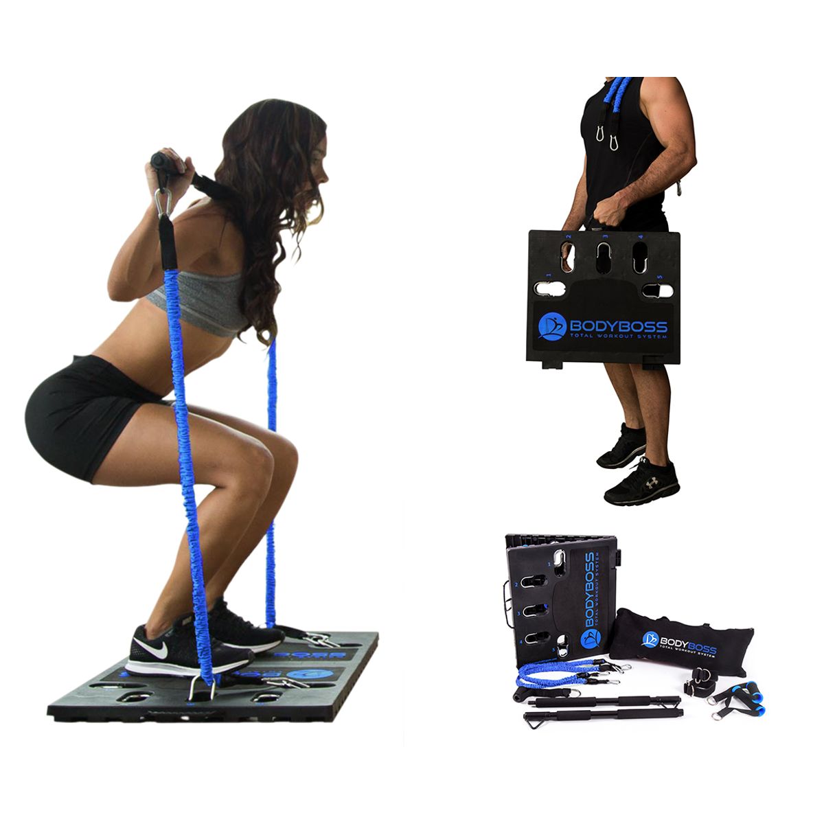 BodyBoss™ Home Gym 2.0 - Full Portable Gym Home Workout Package - Blue