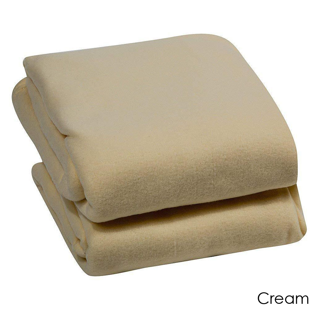 Luxury Home Micro Plush Warm Fleece Blanket - Twin - Cream