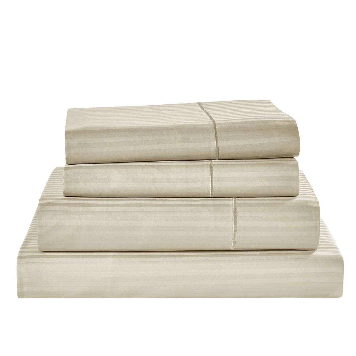Kathy Ireland® 500 Thread Count Damask Stripe Sheet Set - California King - Beige