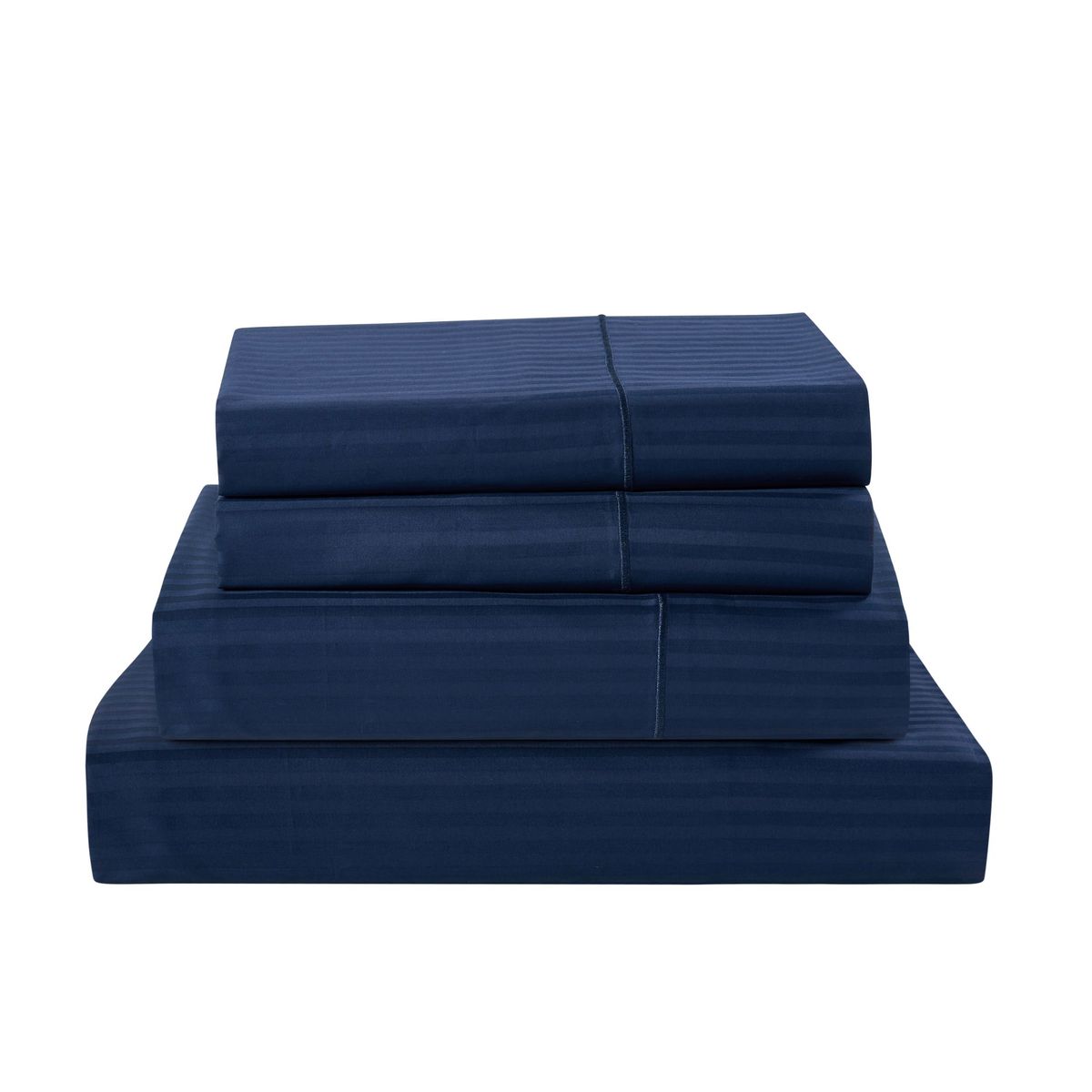 Kathy Ireland® 500 Thread Count Damask Stripe Sheet Set - King - Navy