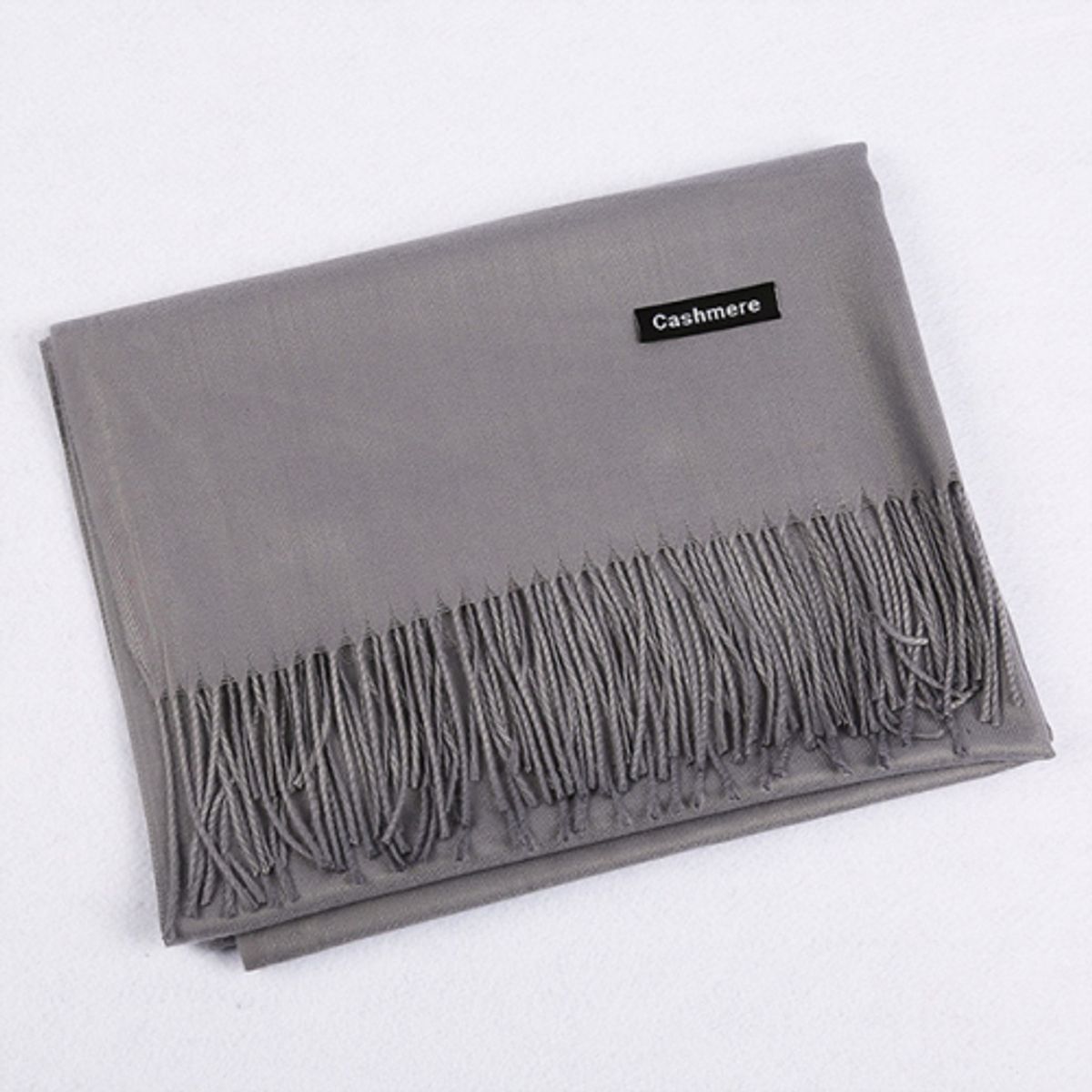 Unisex Cashmere Pashmina Wool Scarf - Grey