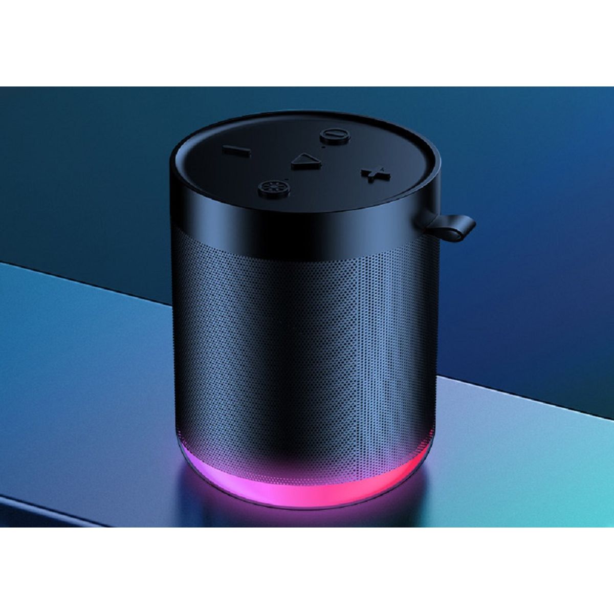4-Inch Mini LED Base Bluetooth Speaker - Mini Bluetooth Speaker Black