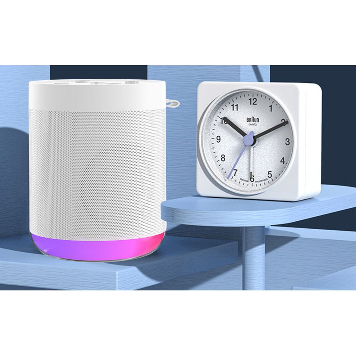 4-Inch Mini LED Base Bluetooth Speaker - Mini Bluetooth Speaker White