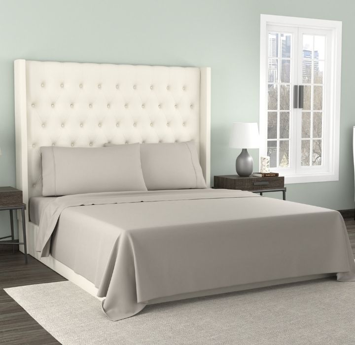 Kathy Ireland&reg; 300-Thread Count Organic Cotton Percale Sheet Set - Queen - Linen