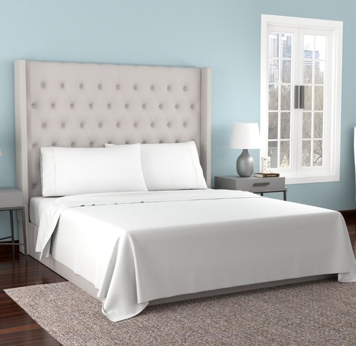 Kathy Ireland&reg; 300-Thread Count Organic Cotton Percale Sheet Set - Queen - White