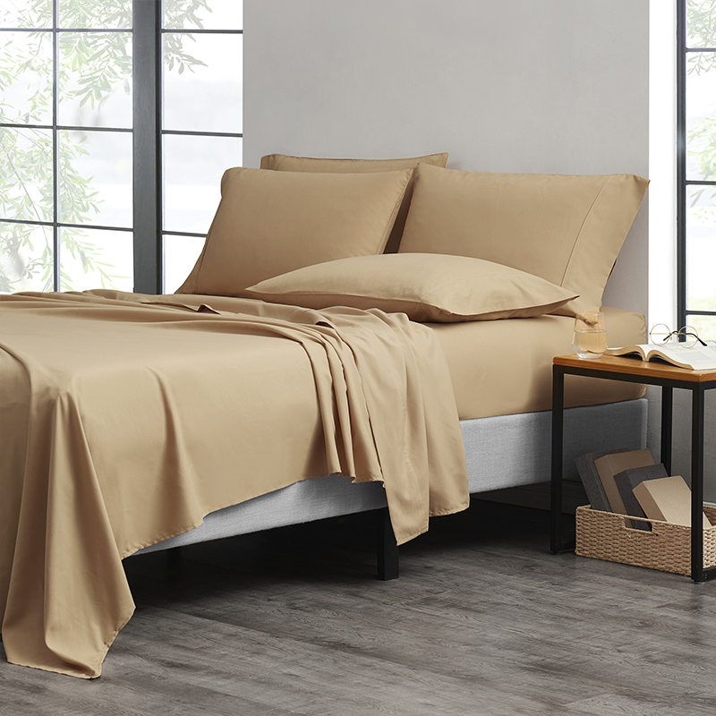 2,000-TC Bamboo Blend 6-Piece Sheet Set with Deep Pockets - Queen - Gold