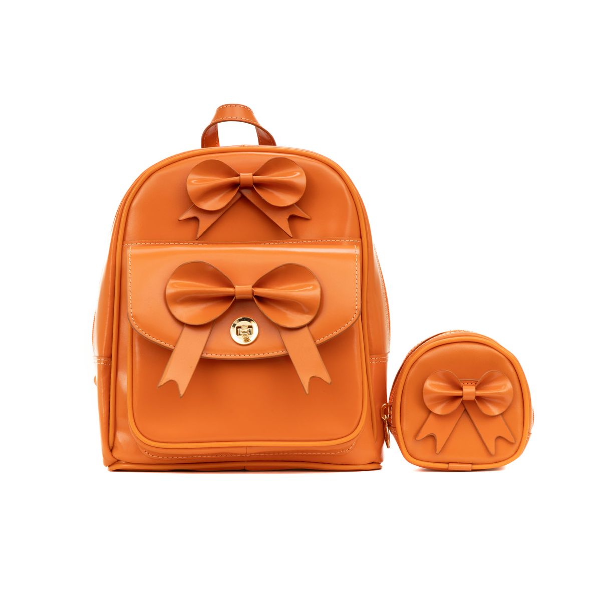 McKleinUSA ACADIA Leather Mini Bow Backpack - ACADIA Leather Mini Bow Backpack Orange