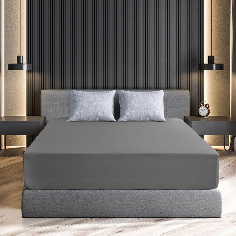 Premium Soft 16-Inch Deep Pocket Fitted Sheet - Full-Grey