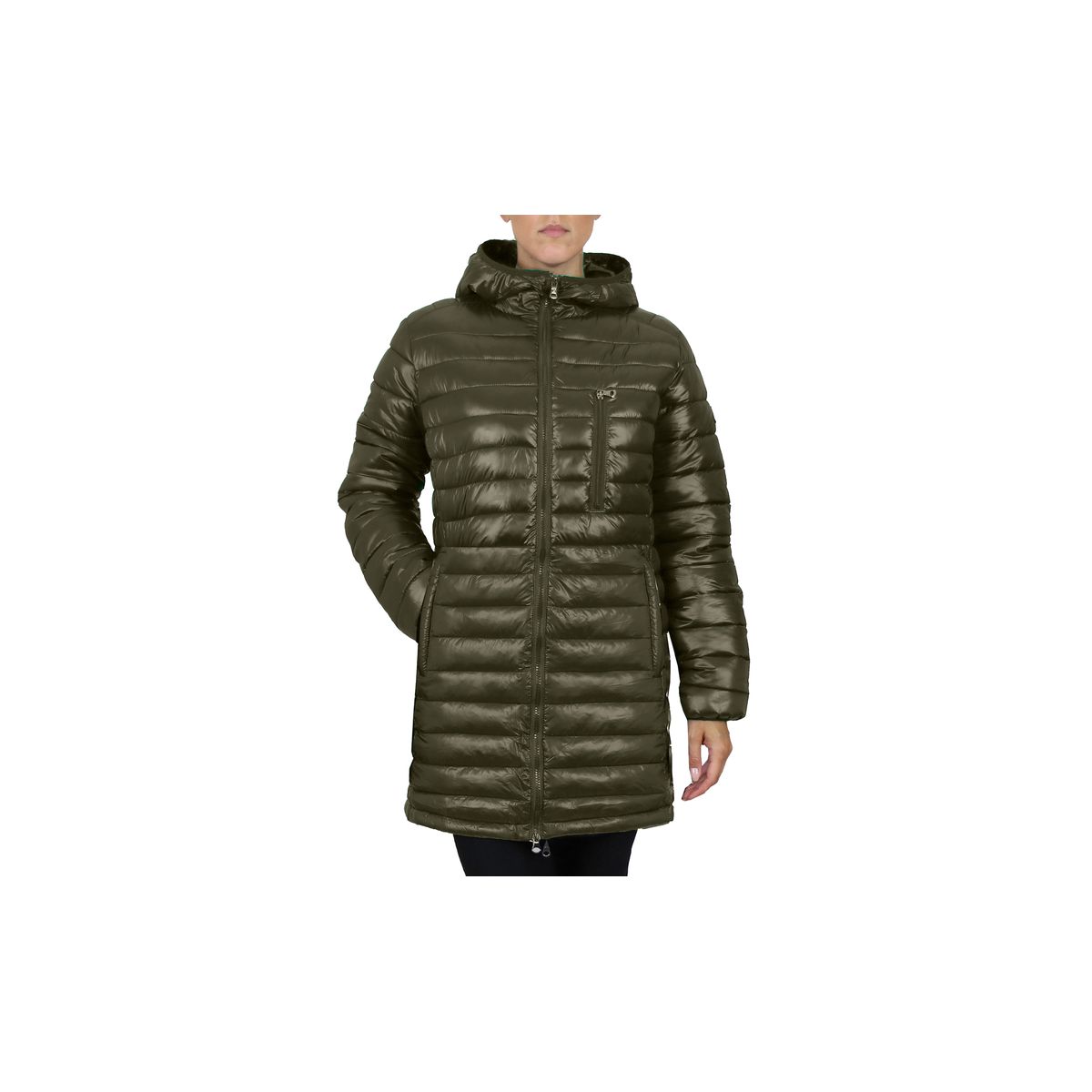 Women's Classic Long Puffer Jacket with Hood - SPL-4611-DOL--M