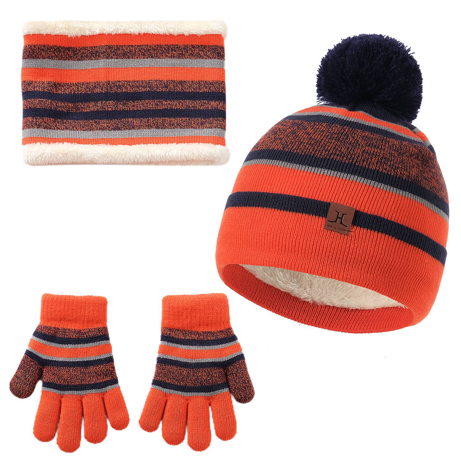 N'Polar™ Kids' Knitted Hat, Scarf, and Gloves - NPolar Kids Knitted Hat Scarf Gloves ORG