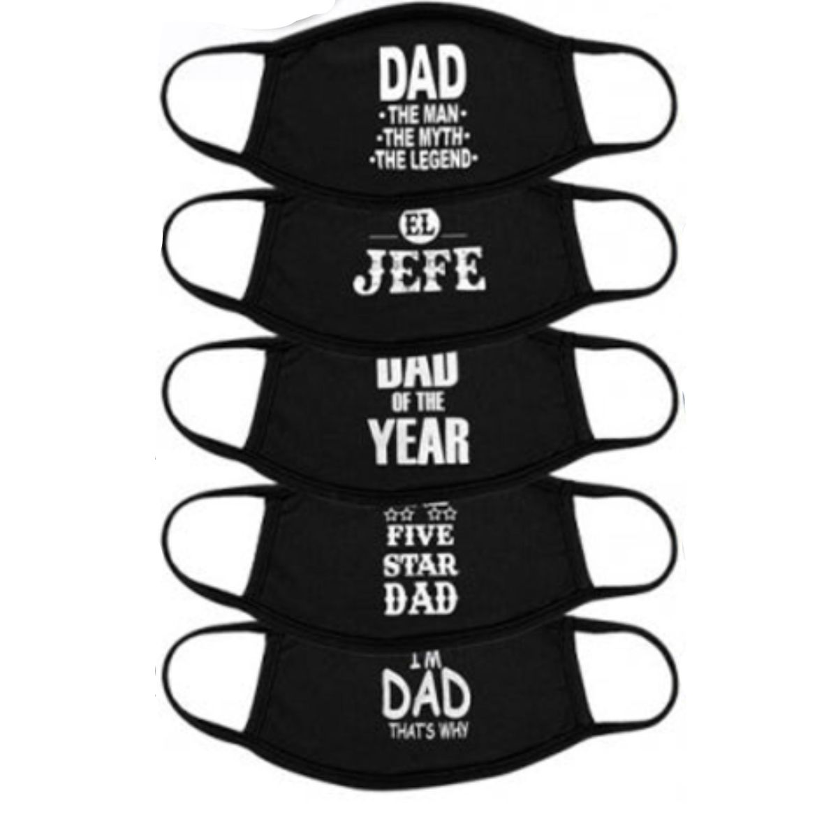 Fabric Non-Medical Dad Masks (5 Pack) - Black