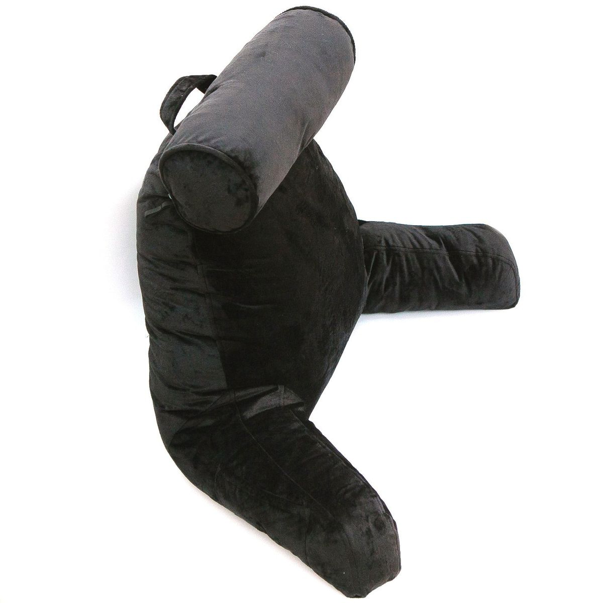 Cheer Collection&reg; XL Hollow Fiber Pillow with Bolster & Backrest - Black