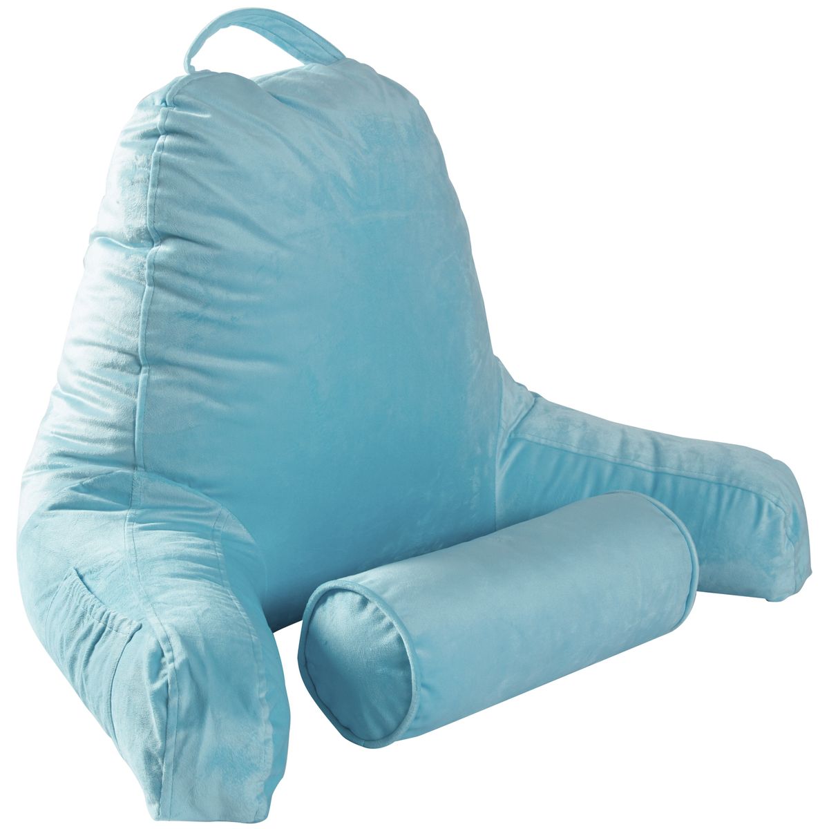 Cheer Collection® XL Hollow Fiber Pillow with Bolster & Backrest - Sky Blue