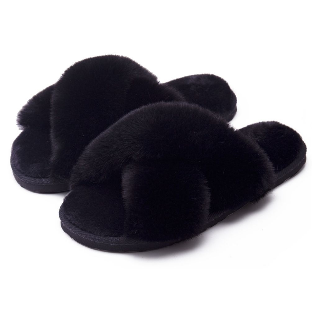 Sole Happy Comfy Toes Women's Slippers - Size 7/8 - Bold Black