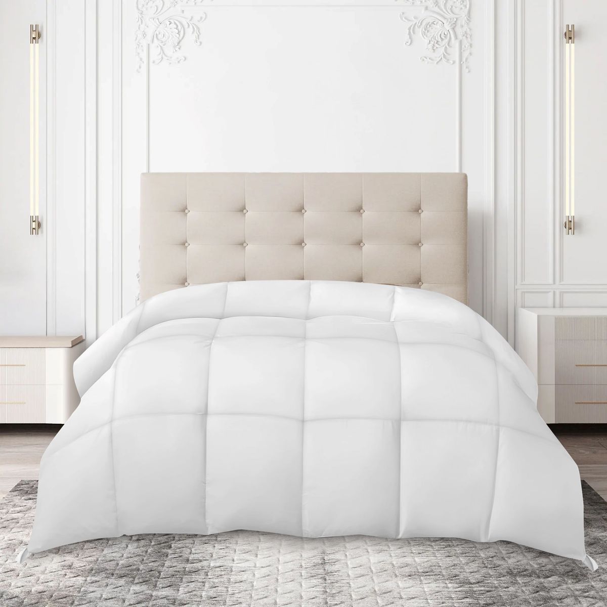 Hypoallergenic Luxury Goose Down-Alternative Comforter - Queen - White