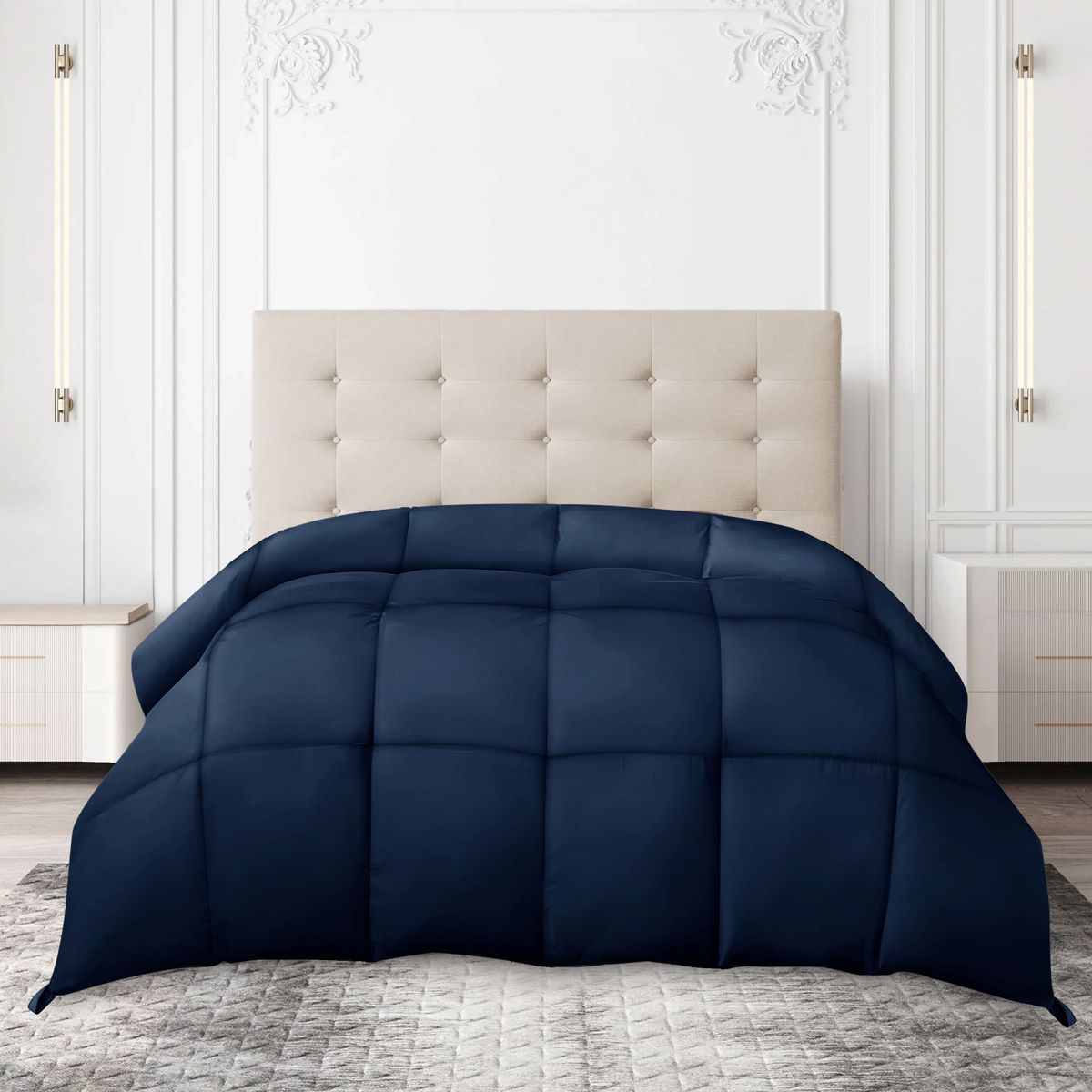 Hypoallergenic Luxury Goose Down-Alternative Comforter - King - Navy