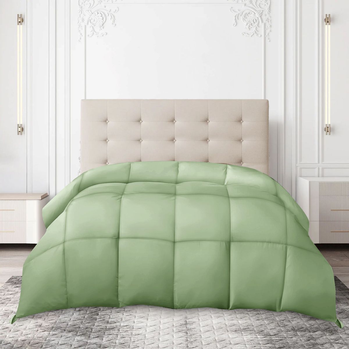 Hypoallergenic Luxury Goose Down-Alternative Comforter - Twin - Sage