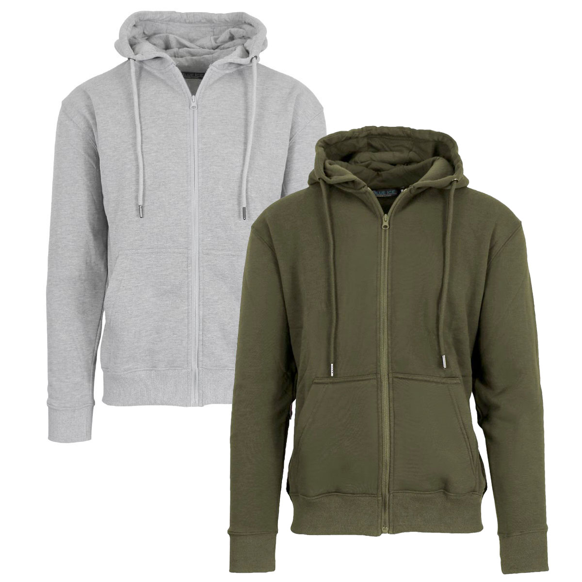 Men’s Fleece-Lined Full-Zip Hoodie (1- to 3-Pack) - J/MFH-700/ HG-OL/XL