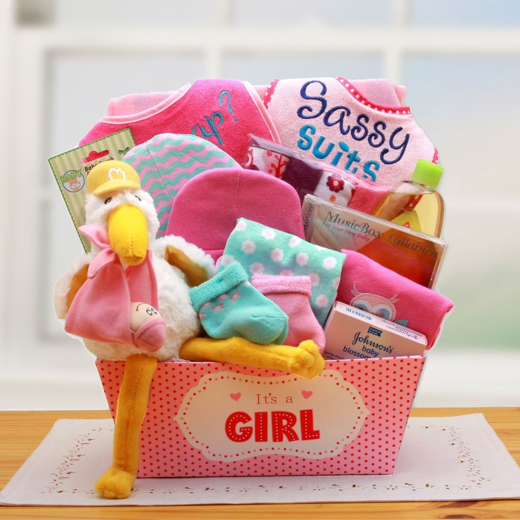 A Special Delivery Baby Gift Basket (Girls & Boys) - A Special Delivery Baby Gift Basket Pink