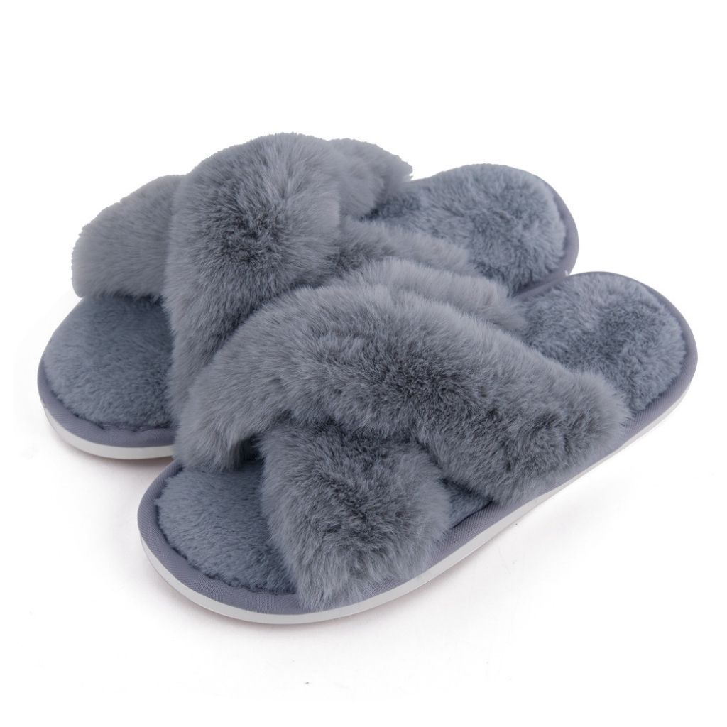 Sole Happy Comfy Toes Women's Slippers - Size 9/10 - Cheeky Grey