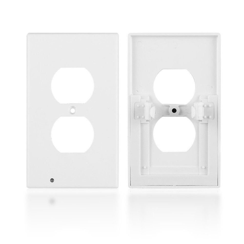 Round- or Square-Outlet Cover with LED Night Light (5-Pack) - Round
