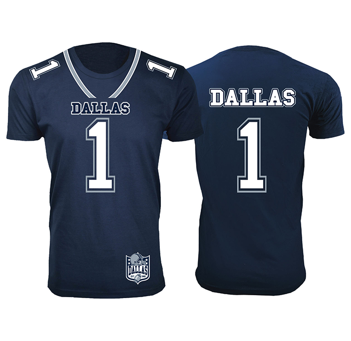 Football Team Jersey-Printed T-Shirt - Dallas - Navy / S