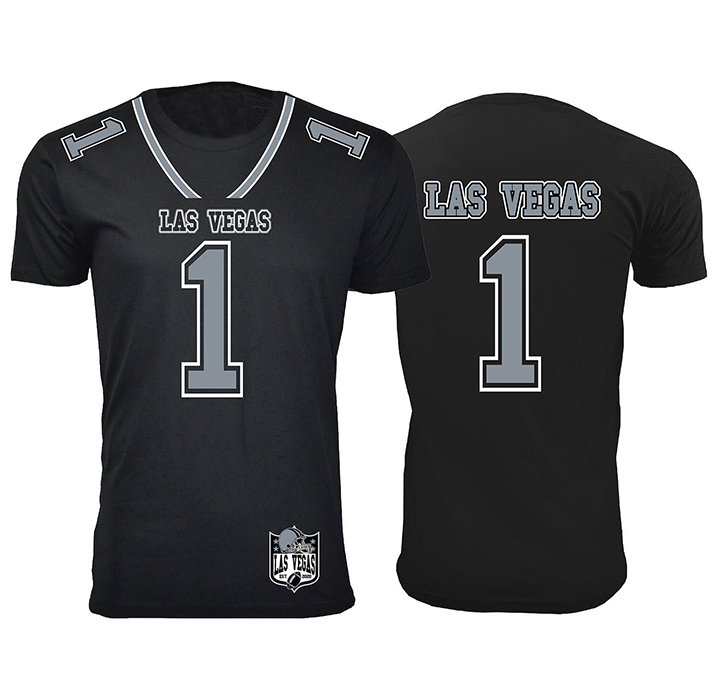 Football Team Jersey-Printed T-Shirt - Las Vegas - Black / S