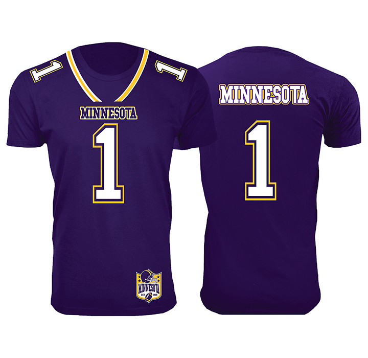 Football Team Jersey-Printed T-Shirt - Minnesota - Purple / 3XL