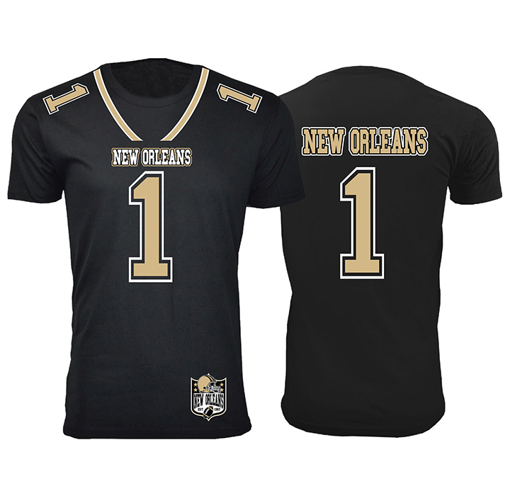 Football Team Jersey-Printed T-Shirt - New Orleans - Black / S