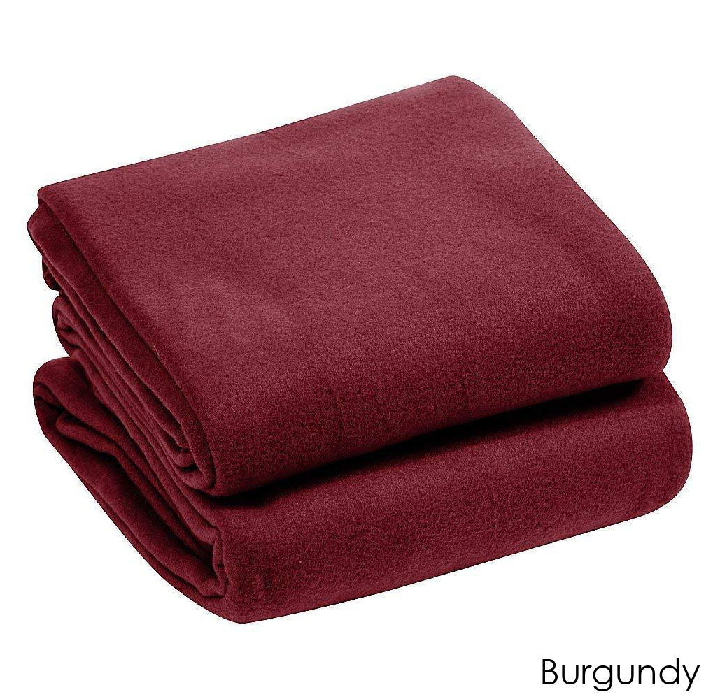Luxury Home Micro Plush Warm Fleece Blanket - Twin - Burgundy
